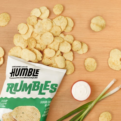 Humble Rumbles Ripple Organic Potato Chips Sour Cream & Onion 135 g