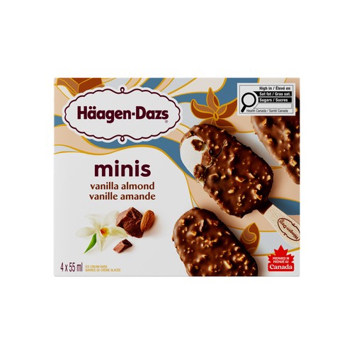 Häagen-Dazs Ice Cream Bars Minis Vanilla Almond 4 x 55 ml