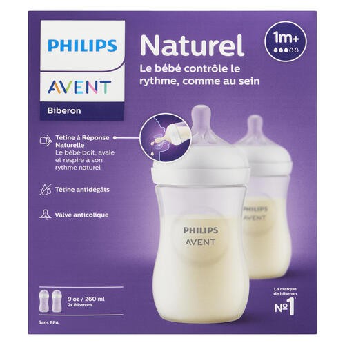 Philips Avent Baby Bottle Natural Response 260 ml 1m+ 2 ea