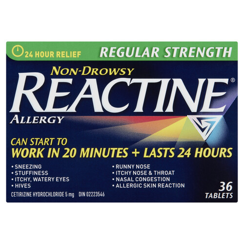 Reactine Regular Strength 5mg Tablets 36 EA