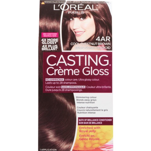 L'Oréal Haor Color Casting Crème Gloss 4AR Cool Chestnut Brown 1 Box 