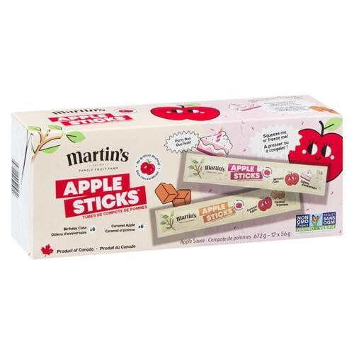 Martin's Apple Sticks Apple Sauce Party Duo 12 x 56 g