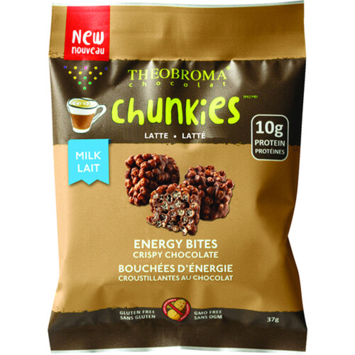 Theobroma Gluten & Peanut free Chocolate Milk latte Chunkies Crispy Chocolate 37 g