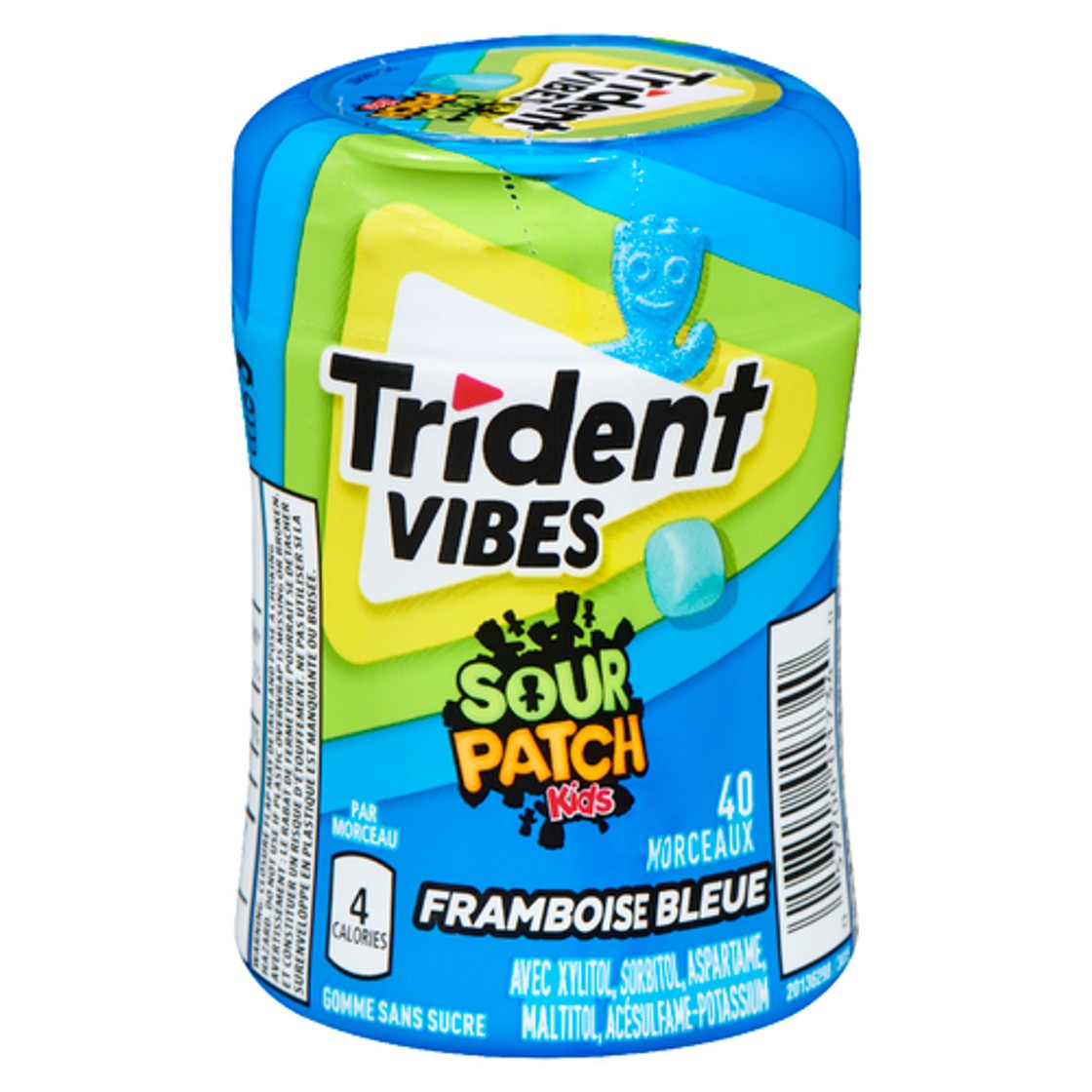Trident Vibes Gum Sour Patch Kids Blue Raspberry 40 Pieces - Voilà ...