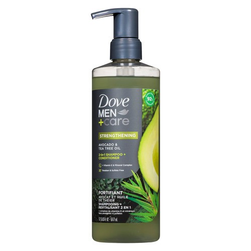 Dove Men+Care Shampoo 2-In-1 Proteus Strength Avocado & Tea Tree Oil 517 ml