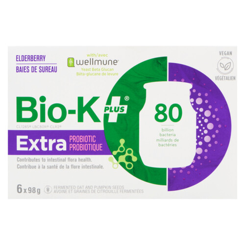 Bio-K Plus Extra Probiotic Elderberry 6 x 98 g