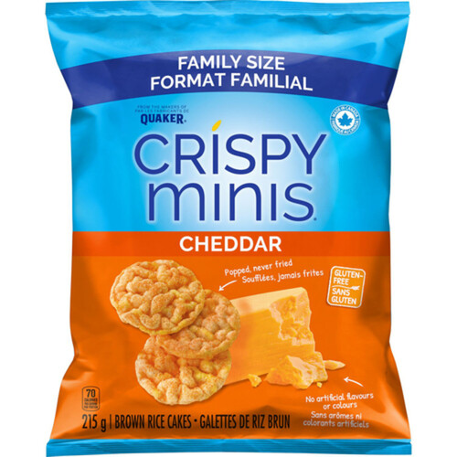 Quaker Crispy Minis Rice Cakes Cheddar Family Size 215 g