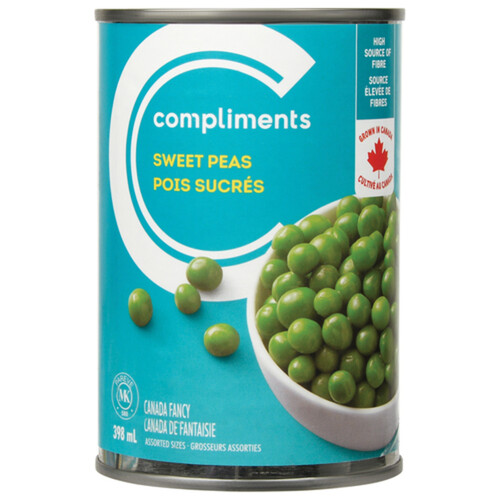 Compliments Canned Sweet Peas Assorted Sizes 398 ml