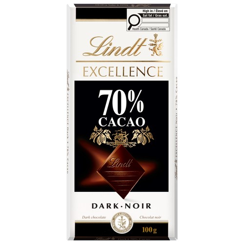 Lindt Excellence Dark Chocolate Bar 70% Cacao 100 g