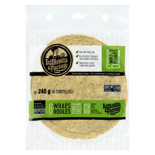 La Tortilla Factory Tortilla Power Green 6 Wraps 240 g