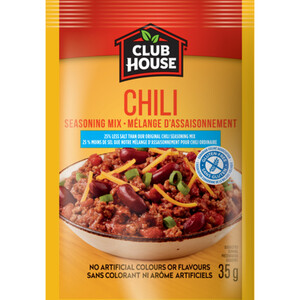 4-Pack Club House 25% Less Salt & Gluten Free Chili Seasoning Mix