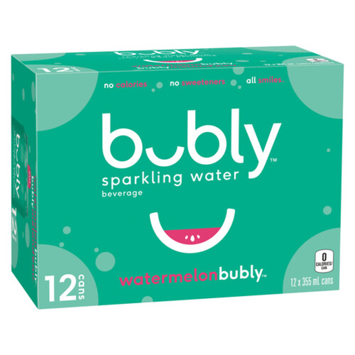 Bubly Sparkling Water Watermelon 12 x 355 ml (cans)