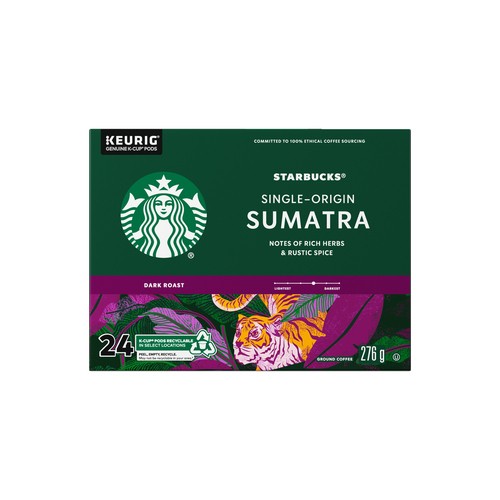 Starbucks Single Origin Sumatra Coffee Keurig Pods K-cups 276 g