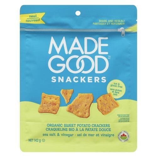 MadeGood Organic Snacking Crackers Sweet Potato Sea Salt & Vinegar 142 g