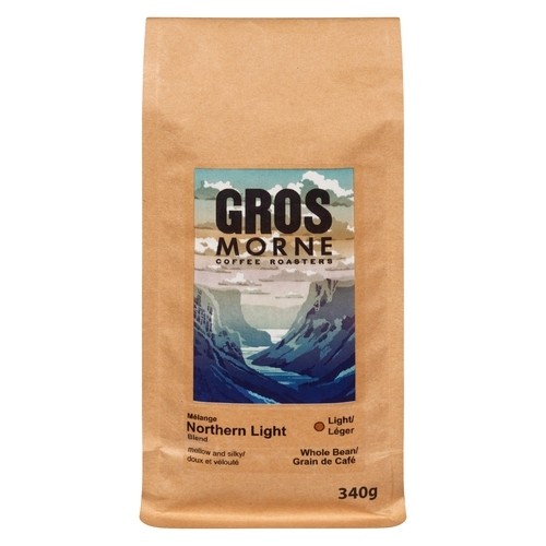 Gros Morne Coffee Roasters Whole Bean Northern Light Blend Light 340 g