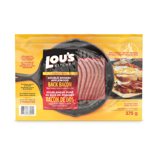 Lou's Back Bacon Applewood Smoked 375 g