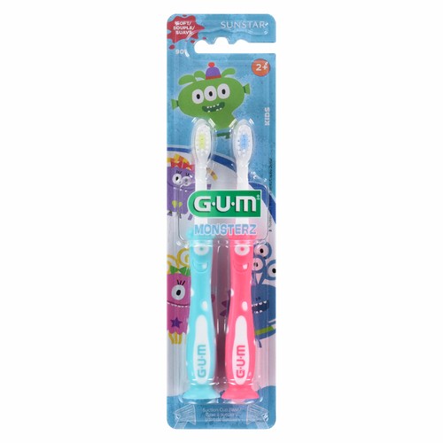 GUM Kids' Toothbrush Soft Bristles 2+ 2 Count