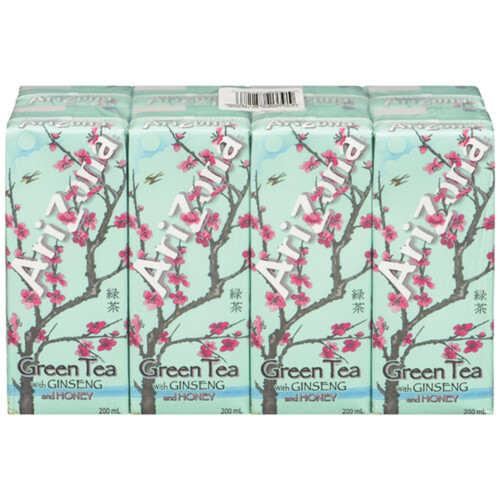 Arizona Premium Brewed Green Tea Ginseng and Honey 8 x 200 ml