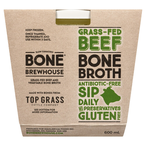 Bone Brewhouse Gluten-Free Grass-Fed Beef Bone Broth 600 ml (frozen)