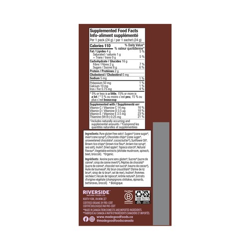 MadeGood Organic Minis Granola Chocolate Chip 5 x 24 g