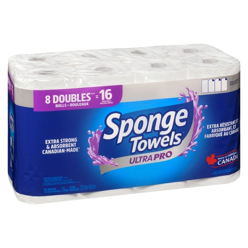 Sponge Towels Paper Towel Ultra Pro 2-Ply 8 Doubles Rolls x 110 Sheets