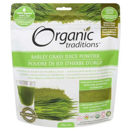 Organic Traditions Juice Powder Barley Grass 150 g