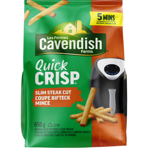 Cavendish Farms Quick Crisp Frozen Fries Slim Steak Cut 650 g