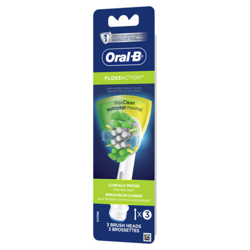Oral-B FlossAction Replace Electric Toothbrush Brush Head Refills 3 Pack
