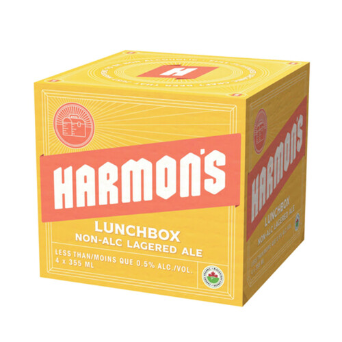 Harmon's Lunch Box Beer Lagerd Non-Alcoholic 4 x 355 ml (cans)