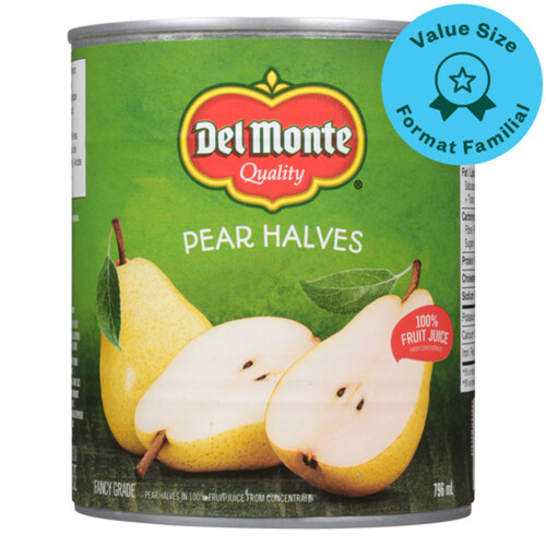 Del Monte Pear Halves In Fruit Juice From Concentrate 796 ml