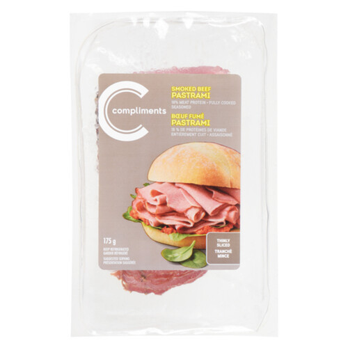 Compliments Smoked Beef Pastrami Thinly Sliced Meat 175 g