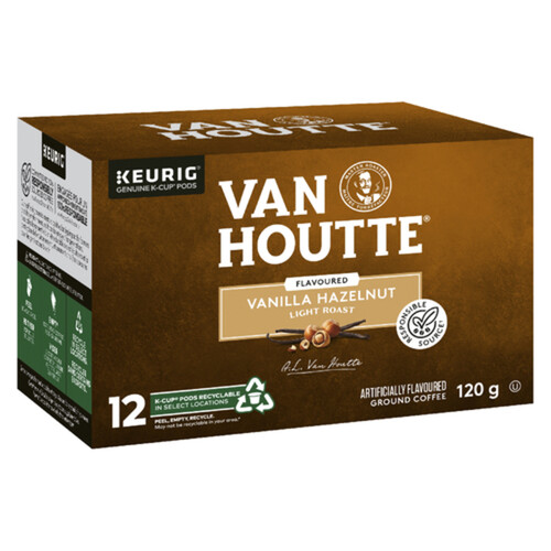 Van Houtte Coffee Pods Light Roast Vanilla Hazelnut 12 K-Cups 120 g