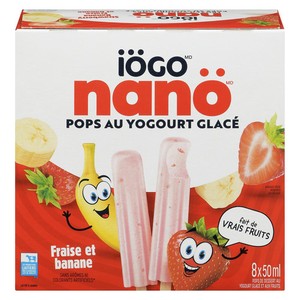 IOGO Nano Pops au yogourt glacé fraise et banane 400 ml
