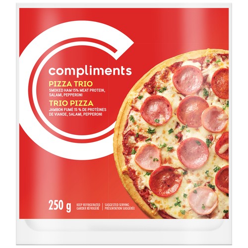 Compliments Pizza Trio Pepperoni Ham Salami 250 g