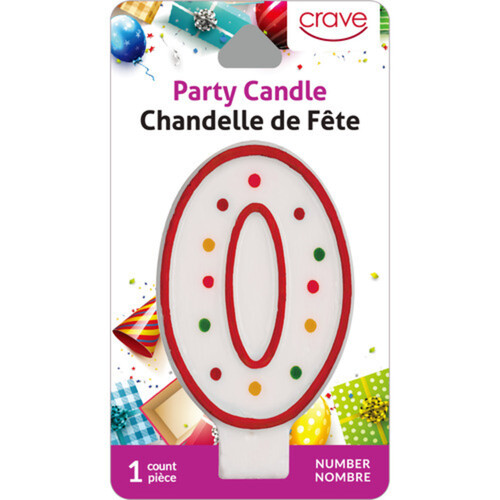 Crave Party Candle Number Zero 1 Pack