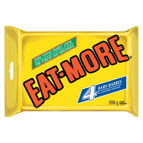 Eat-More Chocolate Bars Dark Toffee Peanut Chew 4 Pack 208 g