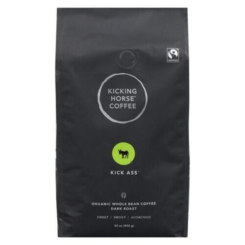 Kicking Horse Coffee Organic Whole Bean Coffee Kick Ass Dark Roast 850 g