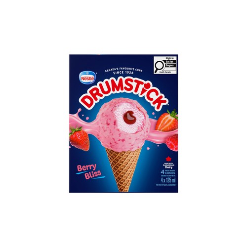 Nestle Drumstick Frozen Dessert Cones Berry Bliss 4 x 125 ml