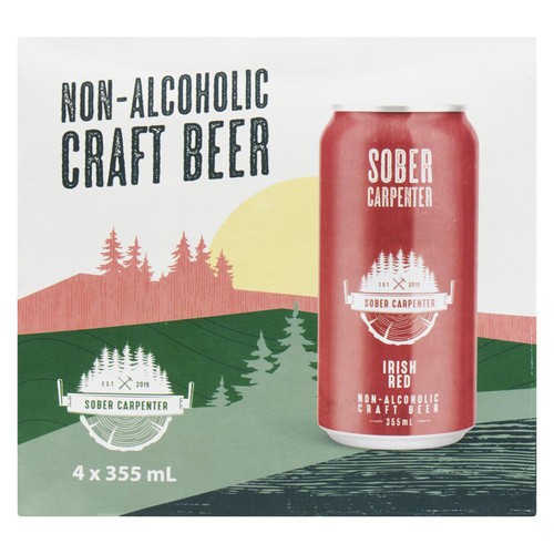 Sober Carpenter Non Alcoholic Craft Beer Irish Red 4 x 355 ml (cans)