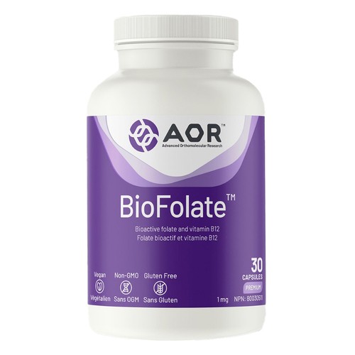 AOR Advanced Series BioFolate 1 mg Vegi-Caps 30 Count