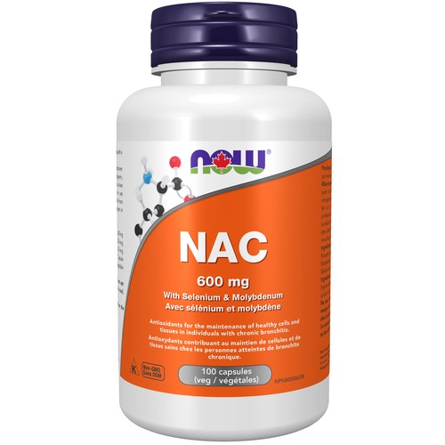 Now NAC With Selenium & Molybdenum 600 mg Capsules 100 Count