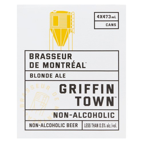 Brasseur De Montreal Blonde Lager Non Alcoholic Beer 4 x 473 ml (cans)
