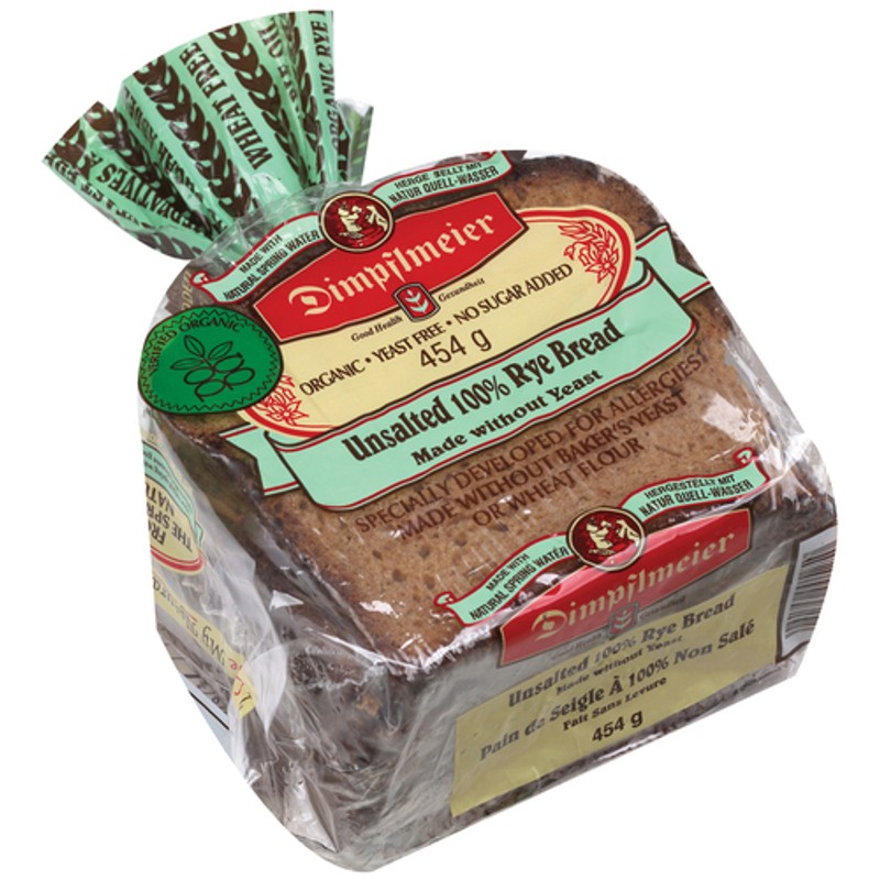 Dimpflmeier Organic Rye Bread Unsalted 454 g - Voilà Online Groceries ...