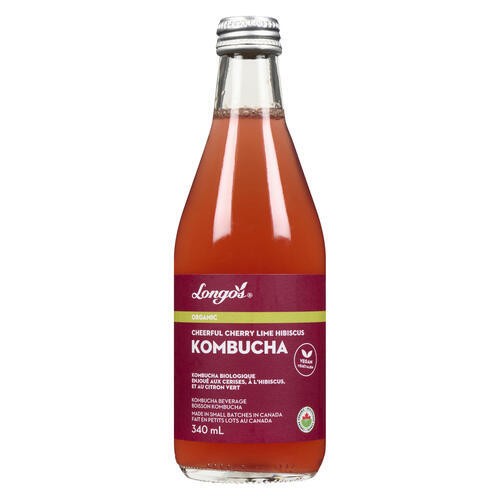 Longo's Organic Kombucha Cherry Lime Hibiscus 340 ml (bottle)