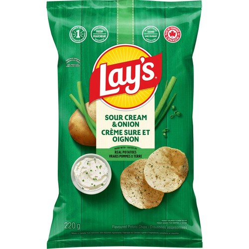 Lay's Potato Chips Sour Cream & Onion Flavoured 220 g