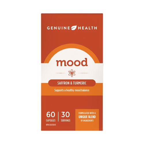 Genuine Health Mood Supplements Saffron And Turmeric Capsules 60 Count