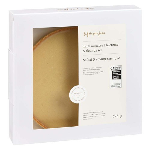 3 Fois Par Jour Pie Salted & Creamy Sugar 395 g (frozen)