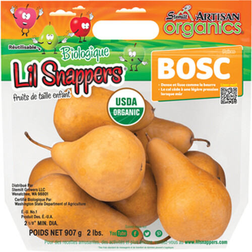 Lil Snappers Organic Pears Bosc 907 g