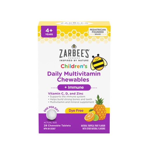 Zarbee's Children's Multivitamins +Immune Chewable Tablets Tropical Fruit 28 Count