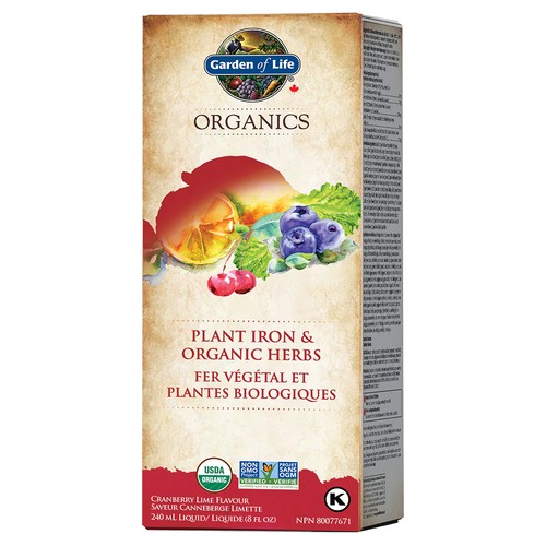 Garden Of Life Organics Plant Iron & Organic Herb Cranberry Lime Flavor 240 ml